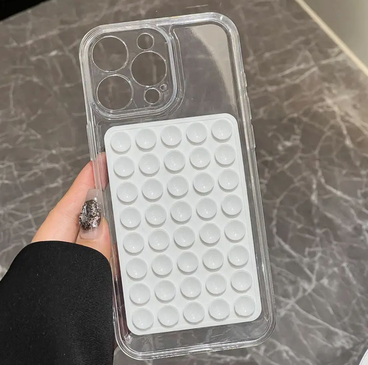 BATUNOX Telefon Arkasına Yapışan Beyaz Silikon Vantuzlu Telefon Tutucu
