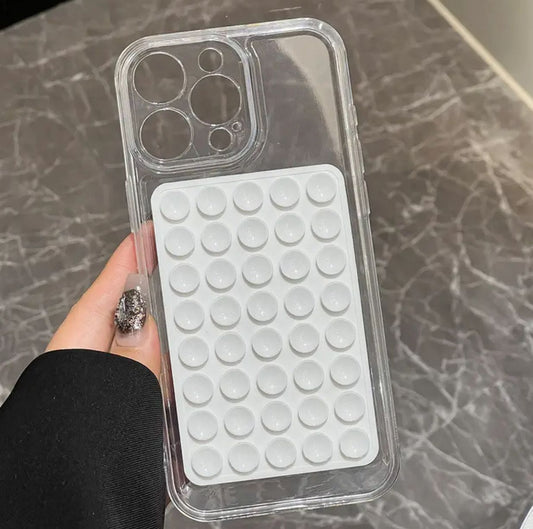 BATUNOX Telefon Arkasına Yapışan Beyaz Silikon Vantuzlu Telefon Tutucu