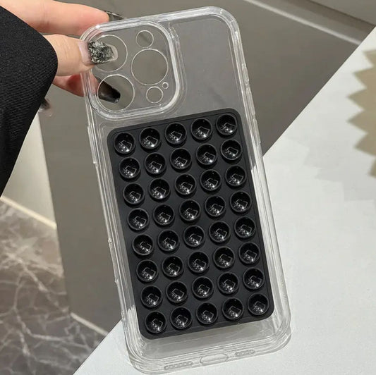 BATUNOX Telefon Arkasına Yapışan Siyah Silikon Vantuzlu Telefon Tutucu